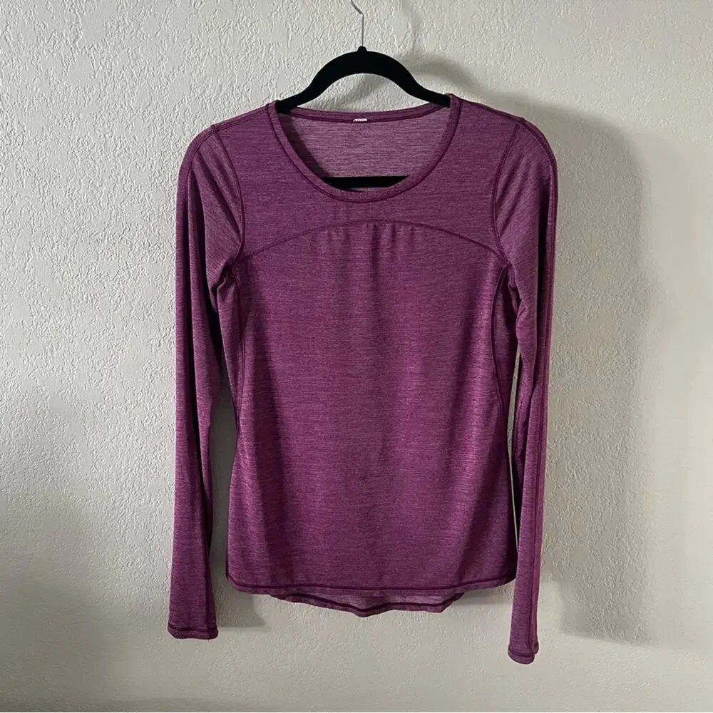 Lululemon On Track Long Sleeve Top in Heather Purple